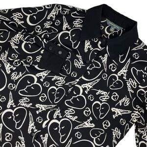 Catherine‎ Malandrino XS Black Paris Print Women's Blouse